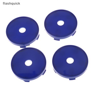 Flashquick ฝาครอบดุมล้อรถยนต์ โครเมี่ยม สีฟ้า 4 ชิ้น