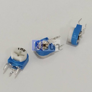 โพเทนชิโอมิเตอร์ ​​ตัวต้านทาน R ปรับค่า VR เกือกม้า Trimpot Potentiometer 101 ถึง 504 #RM063 แนวนอน (1 ตัว)