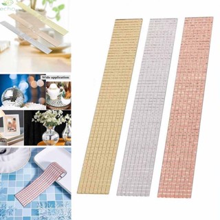 สติกเกอร์กระจกโมเสค ทรงสี่เหลี่ยม ขนาดเล็ก 3 สี สําหรับตกแต่งผนังบ้าน DIY 1 ม้วน