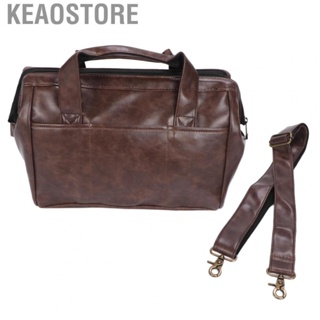 Keaostore Portable Clipper Bags  Wear Resistant PU Leather Large  Moderate Size Hairstylist Bag Brown for Hair Salon