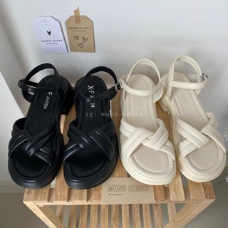 โค้ด 30DD915 ลดเพิ่ม 30% [พร้อมส่ง]🧚Fairy style sandals รองเท้ารัดส้นสไตล์เกาหลี