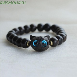 Desmondri สร้อยข้อมือ จี้แมวน่ารัก แฮนด์เมด สไตล์เรโทร สําหรับผู้หญิง