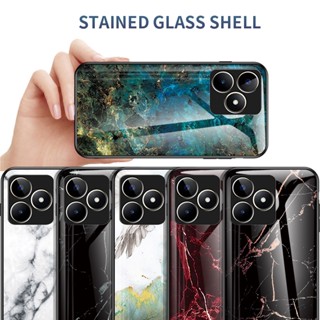 เคสโทรศัพท์มือถือ ลายหินอ่อน พร้อมกระจกนิรภัย สําหรับ Realme C53 C55 10 Pro Plus 4G Narzo N53 N55 50 Pro 5G