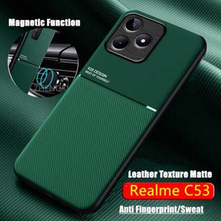 เคสโทรศัพท์มือถือหนัง ซิลิโคน กันกระแทก พร้อมขาตั้งแม่เหล็ก สําหรับ Realme C53 RealmeC53 Realme Narzo N53