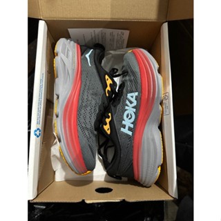 ใหม่ HOKA ONE ONE Bondi8 รองเท้าวิ่ง ดูดซับแรงกระแทก สีดํา สีเทา สีแดง 2023 FG7N