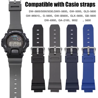 สายนาฬิกาข้อมือ ยางซิลิโคนเรซิ่น 16 มม. แบบเปลี่ยน สําหรับ Casio G-SHOCK DW-6900 5610 DW-5600 5000 GW-M5610 GA-2100