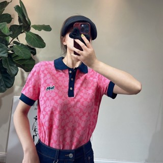 Coac * เสื้อยืดโปโล แขนสั้น แบบบาง สไตล์สปอร์ต สําหรับผู้หญิง