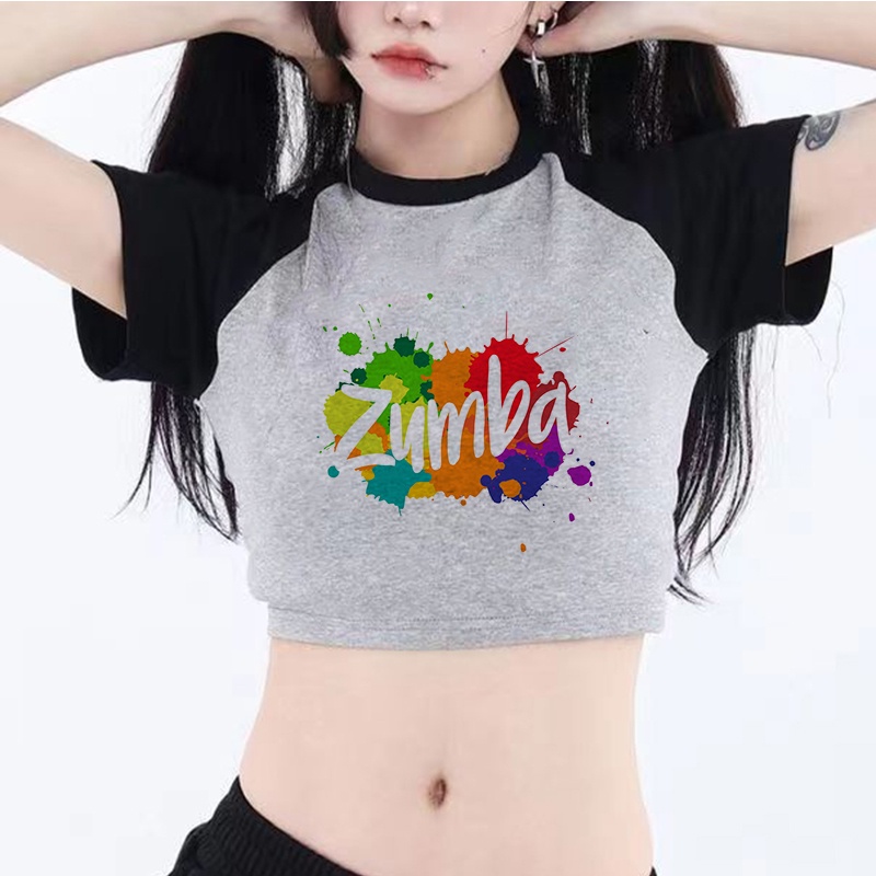 Zumba สวมใส่ 2000s cyber y2k เสื้อครอปผู้หญิงกราฟิก cyber y2k ความงาม goth เสื้อยืดเสื้อผ้า