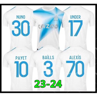 เสื้อกีฬาแขนสั้น ลายทีมฟุตบอล Marseille Festivals Jersey Payet Under Nuno Alexis Baills 2023-24 ชุดเยือน YS3