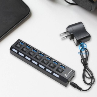 7 พอร์ต USB 3.0 HUB 5 Gbps พร้อมสายอะแดปเตอร์สวิตช์เปิด / ปิด สําหรับ PC ✅ [Missece.th]