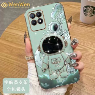 Wenwen เคสโทรศัพท์มือถือแบบนิ่ม TPU บางมาก กันกระแทก ลายนักบินอวกาศ 3D พร้อมที่ตั้งวาง สําหรับ Realme 8i Realme 8 pro 4g 5g 7i c17 narzo 30 4gnarzo 50 5g