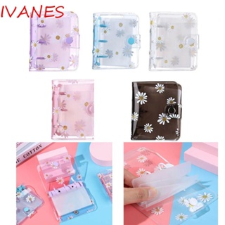 IVANES School Supplies Binder Notebook Kawaii Binder Ring Daisy Notebook 3 Hole Mini Students Stationery Diary Hand Book Loose Leaf