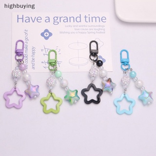 [highbuying] พวงกุญแจ จี้ดาวห้าแฉก ไล่โทนสี แฮนด์เมด สําหรับตกแต่งกระเป๋าเป้สะพายหลัง