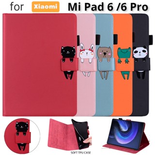 เคสหนัง ฝาพับแม่เหล็ก พร้อมช่องใส่บัตร สําหรับ Xiaomi Mi Pad 6 Xiaomi Mi Pad 6 Pro 11 นิ้ว 2023