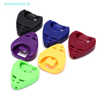 Loveoionia1 กล่องพลาสติก รูปหัวใจ สําหรับใส่ปิ๊กกีตาร์ 6 ชิ้น