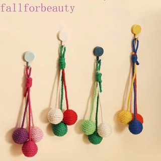 Fallforbeauty ลูกบอลป่านศรนารายณ์ ลูกบอลสี ของเล่นแขวน ทนต่อการกัด ของเล่นสําหรับแมว แบบโต้ตอบ