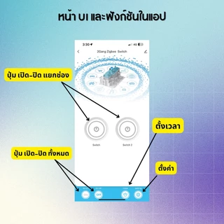Tuya แป้นสวิตช์ Zigbee (DS) เปิดปิด ตั้งเวลาผ่านแอป ไม่ต่อ N และ C สั่งด้วยเสียง Google Home/Alexa