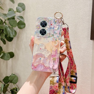 ใหม่ เคสโทรศัพท์มือถือแบบนิ่ม ลายภาพวาดดอกซากุระ พร้อมสายคล้อง และที่ตั้งวาง สําหรับ HUAWEI nova 11i