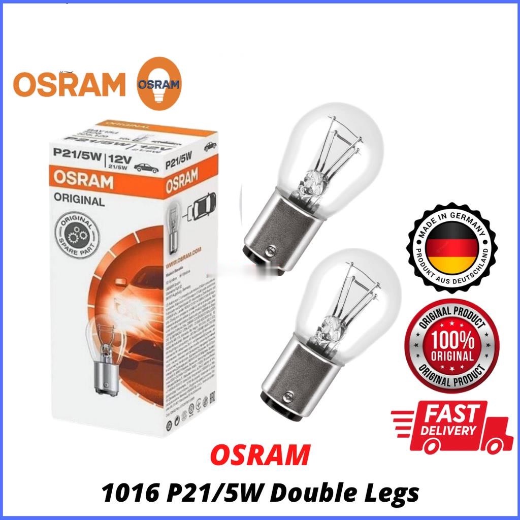Osram1157 1016 หลอดฮาโลเจนขาคู่ Made in Germany Mentol Lampu Kecil เบรคสัญญาณ Kabus 4300k