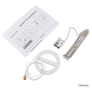 Iwo อะแดปเตอร์การ์ด WiFi ไร้สาย 2 4GHz 5GHz สําหรับ M 2 Key E CNVI BT 5 0 พร้อมเสาอากาศ