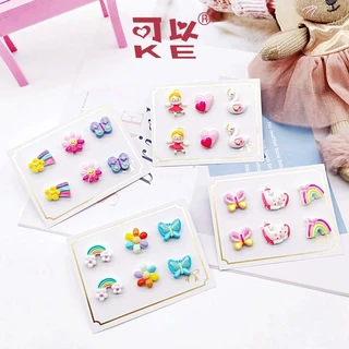 ต่างหูเด็ก เซต 3 คู่ แบบแม่เหล็กหนีบ ลายน่ารัก พร้อมส่งจากไทย