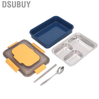 Dsubuy Stainless Steel Lunch Box Three Sections Proof Portable Bento UT