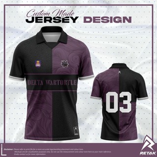 เสื้อกีฬาแขนสั้น ลาย JERSEY RETRO COLLAR BAJU JERSEY DELTA WARTORTLE ปี 2023