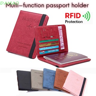 DAMAO ซองหนังใส่หนังสือเดินทาง กันน้ํา แบบยืดหยุ่น ป้องกัน RFID สําหรับผู้หญิง