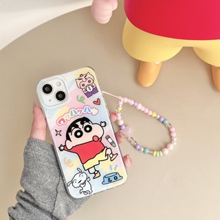 เคสโทรศัพท์มือถือ ลายการ์ตูนชินจัง พร้อมสายคล้อง สําหรับ iPhone 14 Pro Max 13 12 11