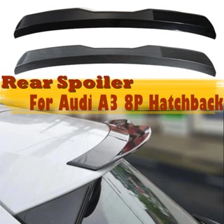 ปีกสปอยเลอร์หลังคารถยนต์ สีดํา สําหรับ Audi A3 Sportback 8P Facelift 2004-2013