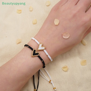 [Beautyupyang] สร้อยข้อมือ ประดับลูกปัด รูปหัวใจ เชือกปรับได้ เครื่องประดับแฮนด์เมด สําหรับผู้หญิง วัยรุ่น