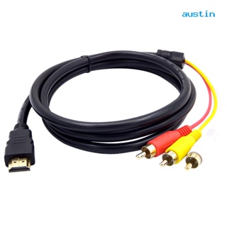 Ay-doonjiey สายเคเบิลอะแดปเตอร์เชื่อมต่อ HDMI ตัวผู้ เป็น 3 RCA AV คอมโพสิตตัวผู้ M/M