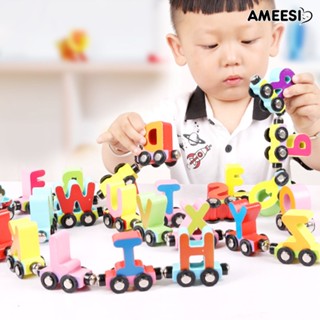 Ameesi 27 ชิ้น / เซต ic ตัวเลข ตัวอักษร สัตว์ รถไฟ ขนาดเล็ก รถไฟ การศึกษา ของเล่นเด็ก