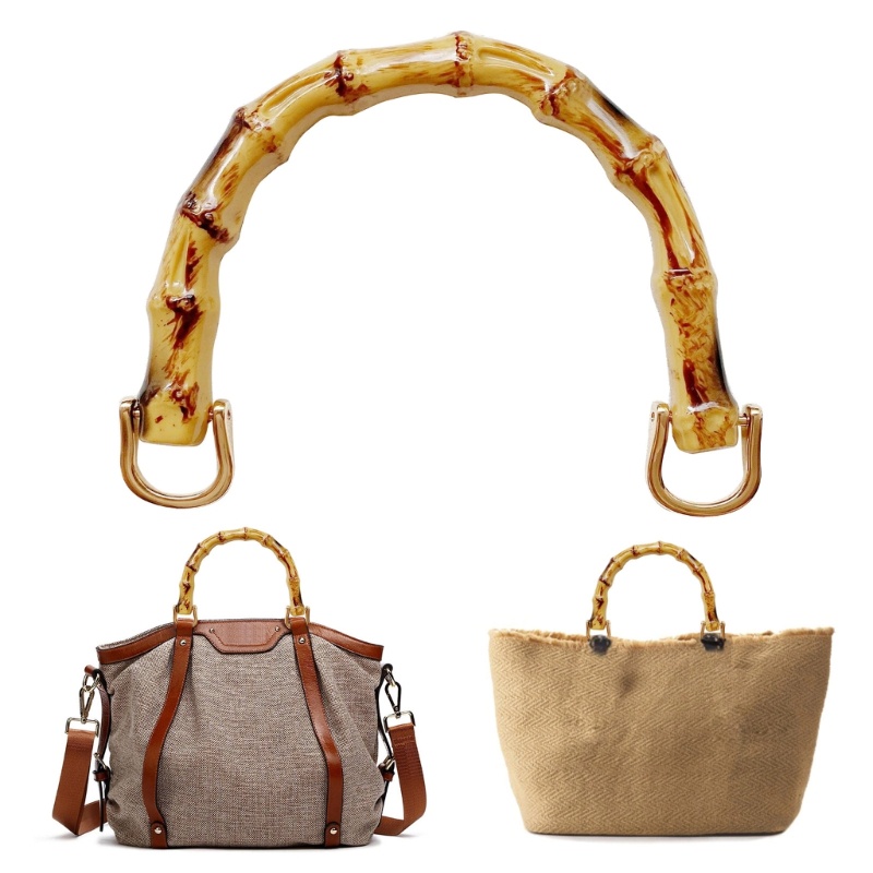 Camp Metal Link Buckle Set U-Shape Bamboo เลียนแบบ Handle สําหรับ DIY Lady Purse Handbag