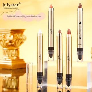 JULYSTAR สองหัวเลซี่อายชาโดว์ปากกาแท่งอายแชโดว์ / A Touch Of Molding Brightening Highlight Repair Pen / เครื่องสำอางแต่งตาแบบพกพา / แปรงฟองน้ำแต่งตา