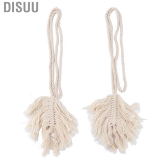 Disuu 2Pcs Cotton Rope Curtain Tiebacks Leaf Shaped Tassel Clips Straps