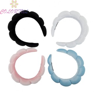 【COLORFUL】1x  Spa Headband For Women Sponge &amp; Terry Towel Fabric Headbands Padded Soft