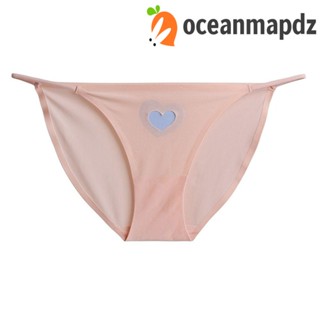 OCEANMAPDZ กางเกงชั้นใน บิกินี่ เอวต่ํา ผ้าเรยอน ผ้าตาข่าย ระบายอากาศ ลายหัวใจ สําหรับผู้หญิง