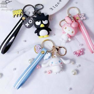 AUGUSTINA Cute Mymelody Keychain Anime Figures Key Rings Cartoon Keyring Car Accessories Toys For Girl Fashion Jewelry Kawaii Cartoon Big Ear Dog Bag Pendant