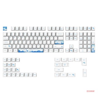 Zzz ปุ่มกดคีย์บอร์ด 108 คีย์ 5 ด้าน PBT สีย้อม สําหรับเล่นเกม