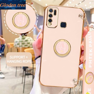 เคสโทรศัพท์มือถือ ลายต้นไม้ Gloden พร้อมขาตั้ง และสายคล้อง สําหรับ Vivo Y50 Y30 Y30i 1935 1938