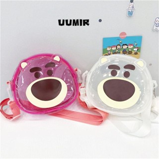 UUMIR  กระเป๋าสะพายข้าง ลายหมีน่ารัก สีแดงกุหลาบ