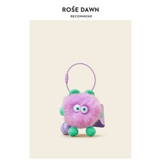 แคร์แบร์ พวงกุญแจ พวงกุญแจ ROSEDAWN การออกแบบเดิม briquettes กระต่ายนากกระต่ายขนสูงรถพวงกุญแจโทรศัพท์มือถือโซ่จี้กระเป๋าแขวนคู่