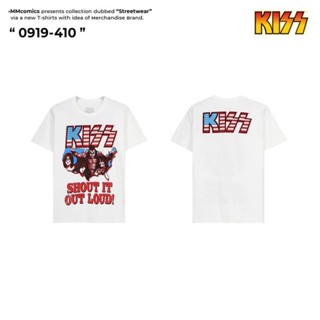 เมย์1  เสื้อยืด KISS  สีขาว วงร๊อคระดับเทพ แฟชั่นเสื้อวงสุดฮิต ไซส์ S รอบอก 38" เสื้อยาว 27"