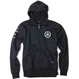 เสื้อกันหนาวแขนยาว มีฮู้ด ผ้าฝ้าย แบบสวม แต่งซิป พิมพ์ลายกราฟฟิค Effex Yamaha แฟชั่นสําหรับผู้ชาย