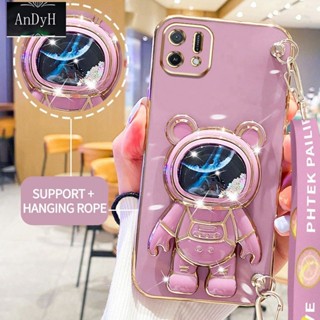 Andyh เคสโทรศัพท์มือถือ ลายนักบินอวกาศ 3D พร้อมสายคล้อง สําหรับ OPPO A16K A16E