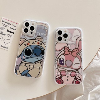 เคสซิลิโคน เคสไอโฟน iPhone 14 Pro Max 14 Plus iPhone 13 Pro Max iPhone 12 Pro Max iPhone 11 Pro Max Cute Cartoon Stitch Holder Design Silicone Case