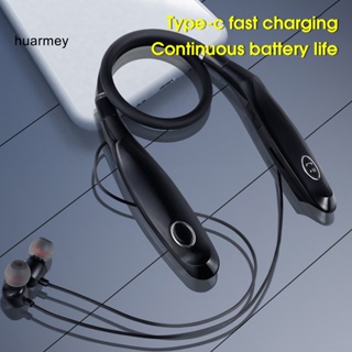 Huarmey หูฟังไร้สาย HiFi IPX5 บลูทูธ 5.0 ลดเสียงรบกวน กันน้ํา พร้อมสายคล้องคอ สําหรับ iPhone