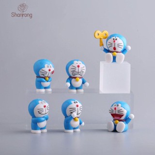 SHANRONG โดเรม่อน ตุ๊กตาหน้ารถ โมเดลตุ๊กตาฟิกเกอร์ Doraemon ขนาดเล็ก ของเล่นสะสม สําหรับเด็ก จํานวน 6 ชิ้น ต่อชุด