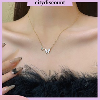 &lt;citydiscount&gt; สร้อยคอโซ่ไทเทเนียม จี้รูปโบว์ หรูหรา ไม่เหมือนใคร ทนทาน ของขวัญวันวาเลนไทน์